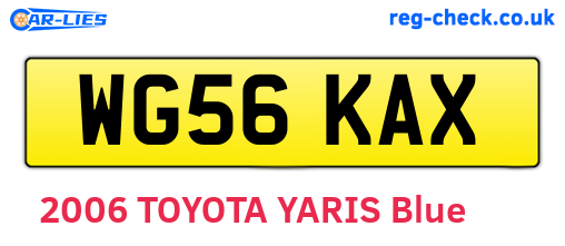 WG56KAX are the vehicle registration plates.