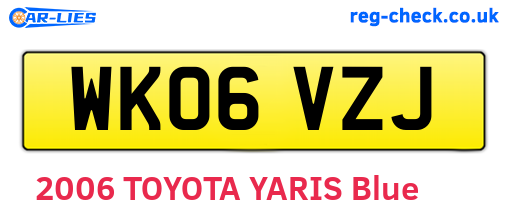 WK06VZJ are the vehicle registration plates.