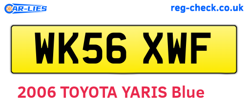 WK56XWF are the vehicle registration plates.