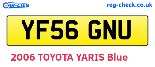 YF56GNU are the vehicle registration plates.