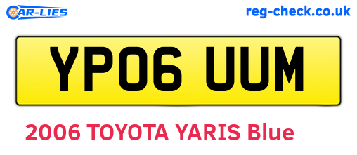 YP06UUM are the vehicle registration plates.