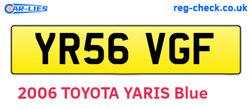 YR56VGF are the vehicle registration plates.