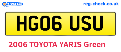 HG06USU are the vehicle registration plates.
