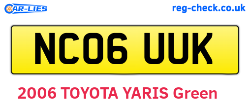 NC06UUK are the vehicle registration plates.