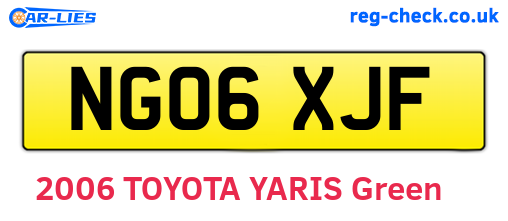 NG06XJF are the vehicle registration plates.