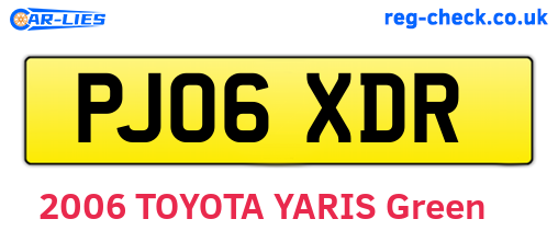 PJ06XDR are the vehicle registration plates.