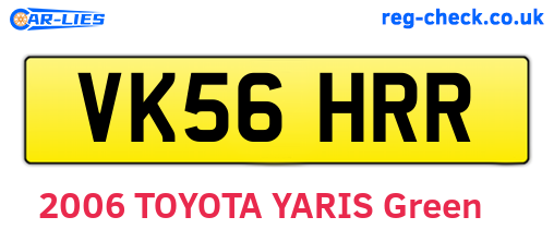 VK56HRR are the vehicle registration plates.