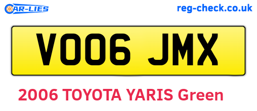 VO06JMX are the vehicle registration plates.