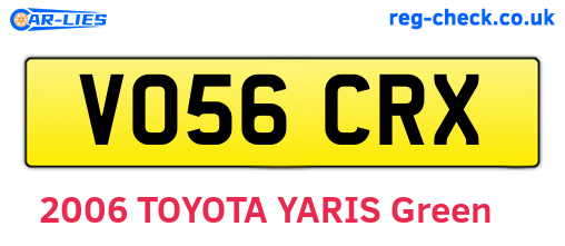 VO56CRX are the vehicle registration plates.