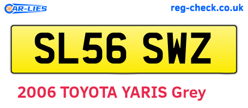 SL56SWZ are the vehicle registration plates.