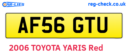 AF56GTU are the vehicle registration plates.