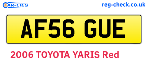 AF56GUE are the vehicle registration plates.