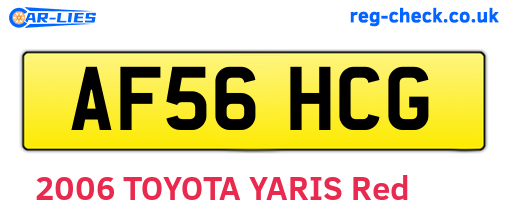 AF56HCG are the vehicle registration plates.