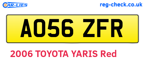AO56ZFR are the vehicle registration plates.