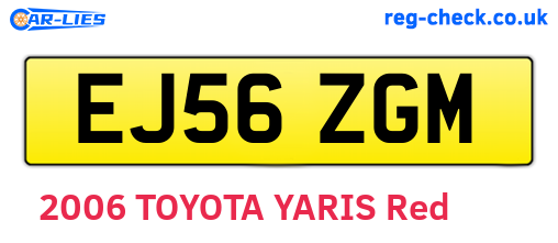 EJ56ZGM are the vehicle registration plates.