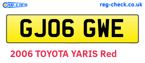 GJ06GWE are the vehicle registration plates.
