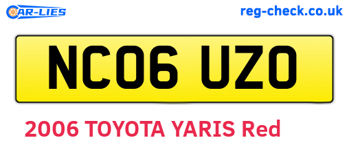 NC06UZO are the vehicle registration plates.