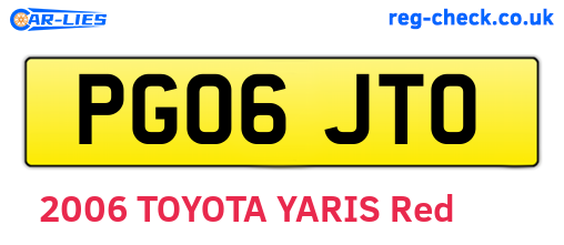 PG06JTO are the vehicle registration plates.