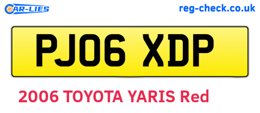 PJ06XDP are the vehicle registration plates.