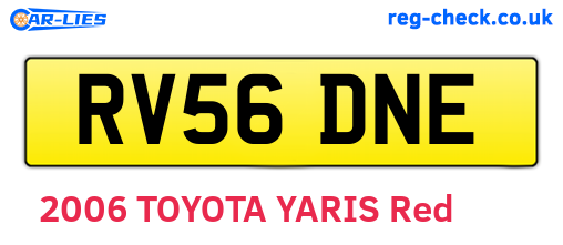RV56DNE are the vehicle registration plates.