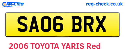 SA06BRX are the vehicle registration plates.