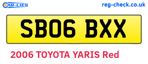 SB06BXX are the vehicle registration plates.