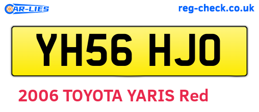 YH56HJO are the vehicle registration plates.