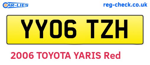 YY06TZH are the vehicle registration plates.