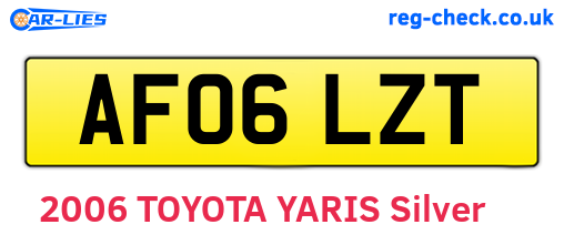 AF06LZT are the vehicle registration plates.