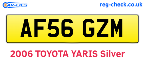 AF56GZM are the vehicle registration plates.