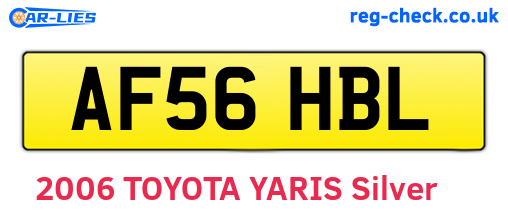 AF56HBL are the vehicle registration plates.