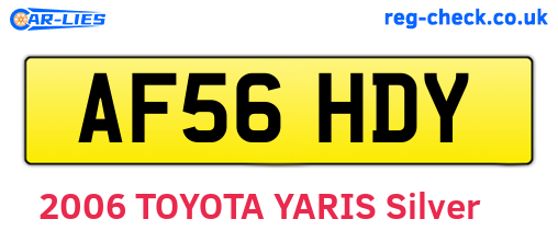 AF56HDY are the vehicle registration plates.