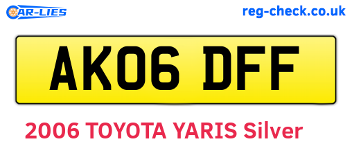 AK06DFF are the vehicle registration plates.