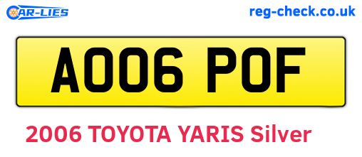 AO06POF are the vehicle registration plates.
