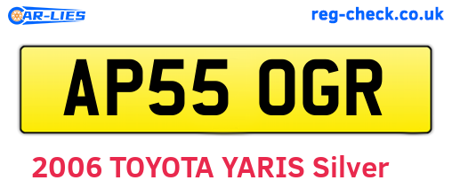 AP55OGR are the vehicle registration plates.
