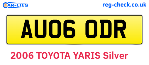 AU06ODR are the vehicle registration plates.