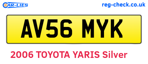 AV56MYK are the vehicle registration plates.