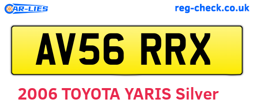 AV56RRX are the vehicle registration plates.