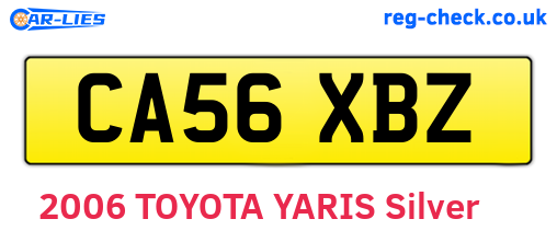 CA56XBZ are the vehicle registration plates.