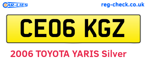 CE06KGZ are the vehicle registration plates.