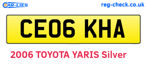 CE06KHA are the vehicle registration plates.
