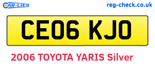 CE06KJO are the vehicle registration plates.