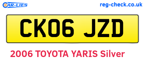 CK06JZD are the vehicle registration plates.