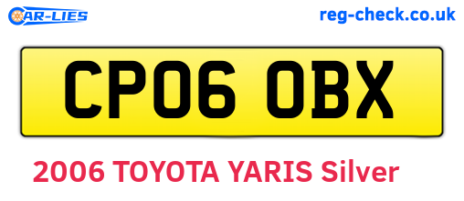 CP06OBX are the vehicle registration plates.