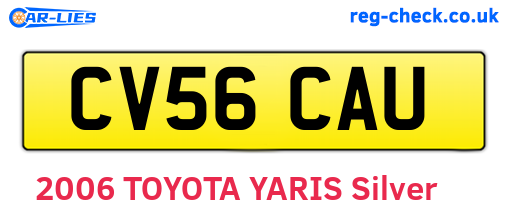 CV56CAU are the vehicle registration plates.