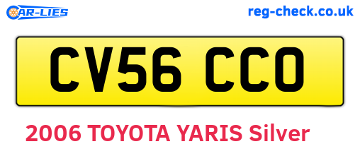 CV56CCO are the vehicle registration plates.