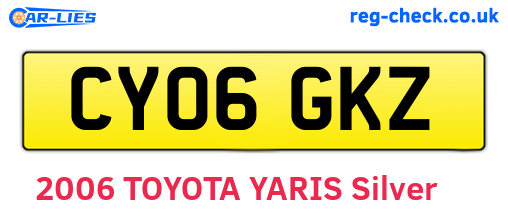 CY06GKZ are the vehicle registration plates.