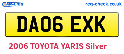 DA06EXK are the vehicle registration plates.