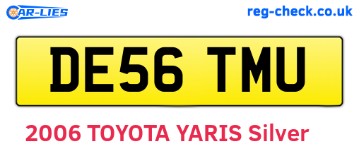 DE56TMU are the vehicle registration plates.