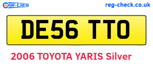 DE56TTO are the vehicle registration plates.